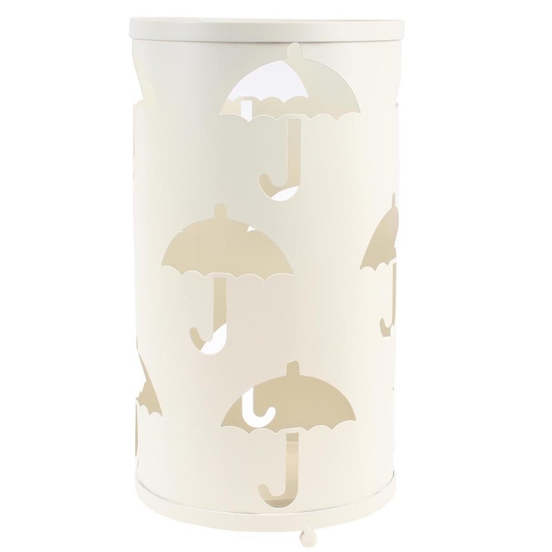 Porta ombrelli bianco con vaschetta scola pioggia moderno per entrata casa  negozio ufficio ingresso in metallo