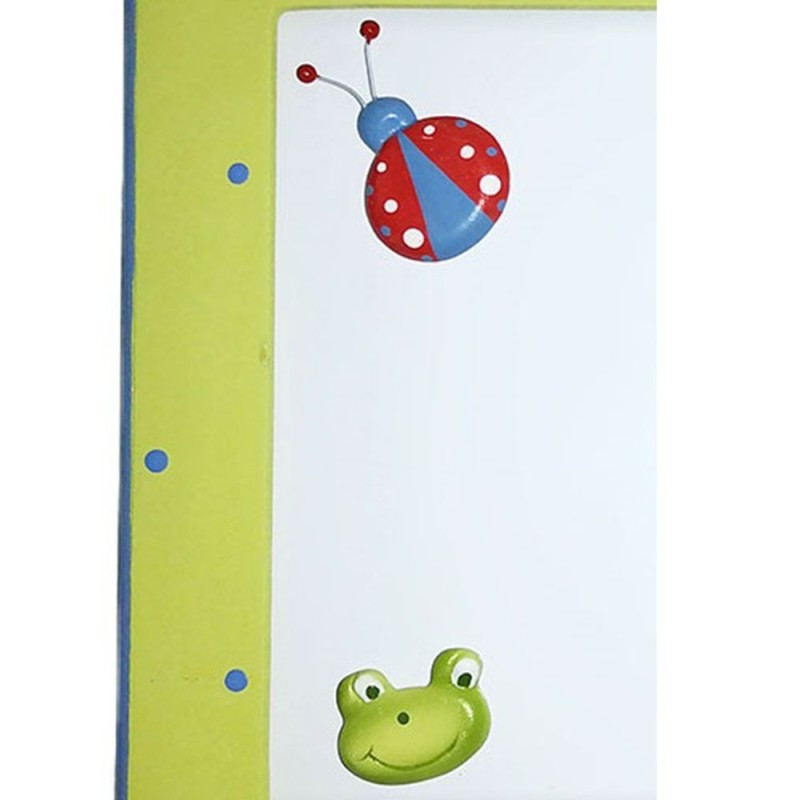 Porta foto magnetico 4 calamite cornice verde da parete per bimbi bambini  31x21 cm album ritratti