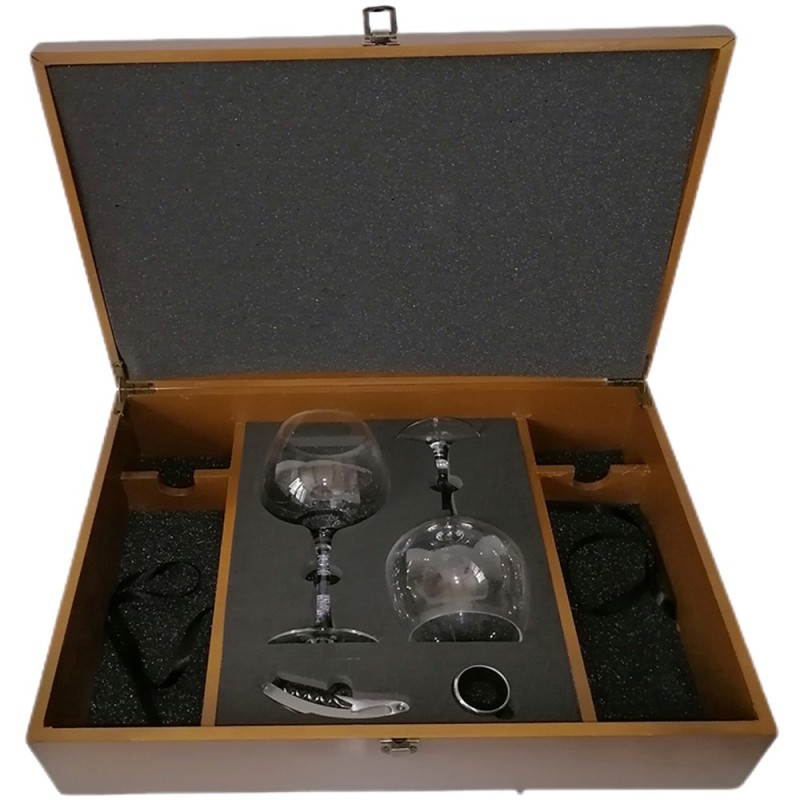 Confezione regalo in legno per due bottiglie di vino set per sommelier