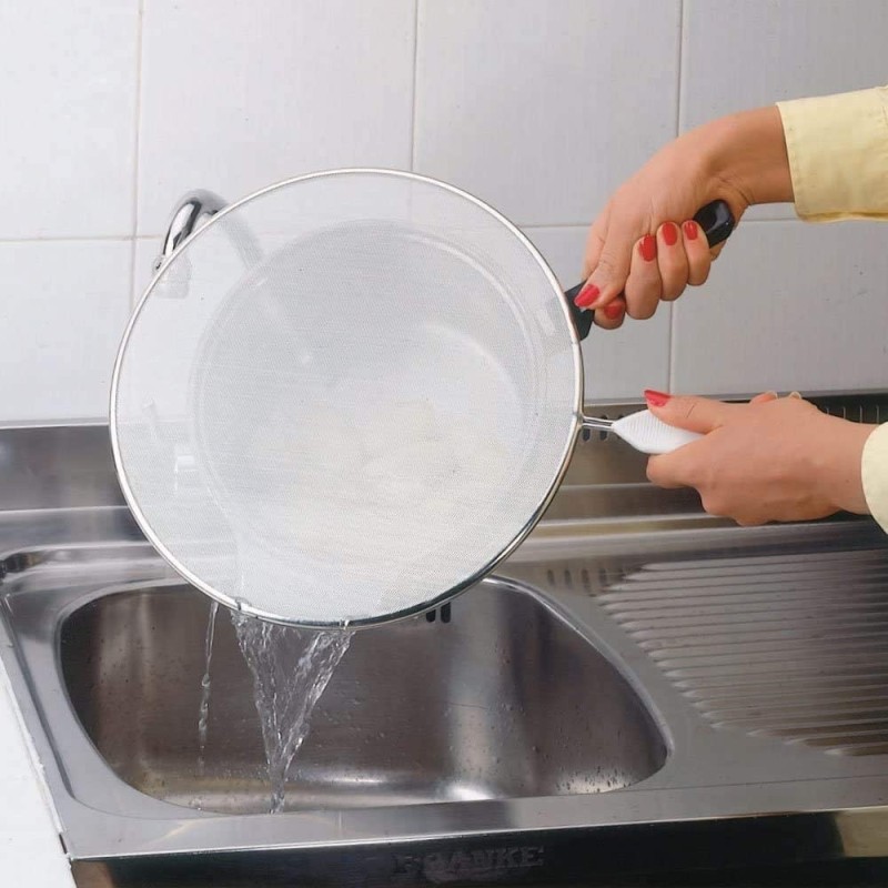 Coperchio Paraschizzi VINEST Paraschizzi Padella 30cm - Rete Acciaio Inox Con Manico Pieghevole Anti-Ustione Copri Padella Pieghevole