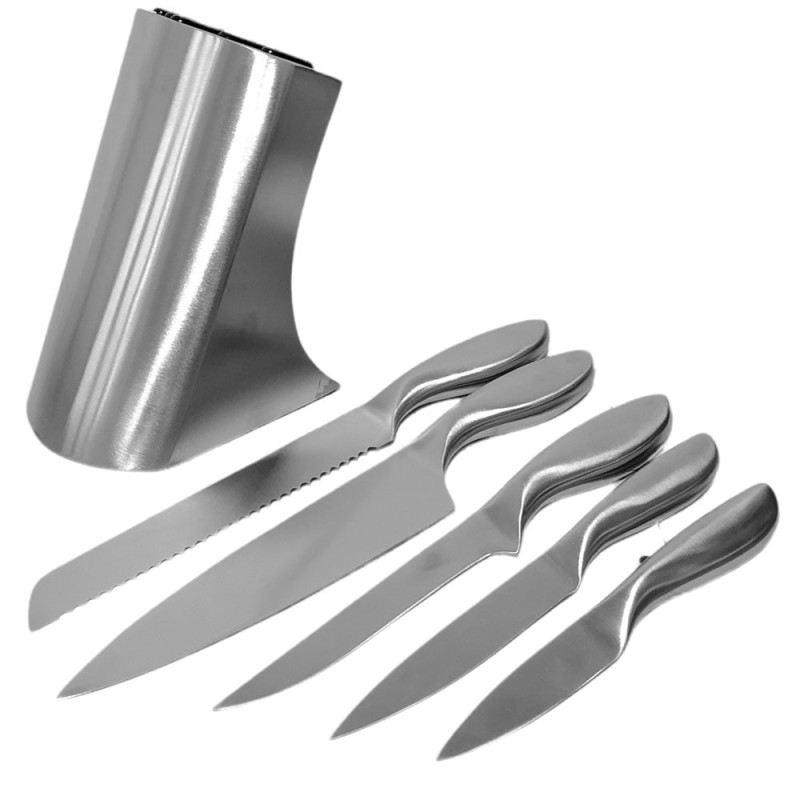 Ceppo porta coltelli da cucina professionali in acciaio inossidabile