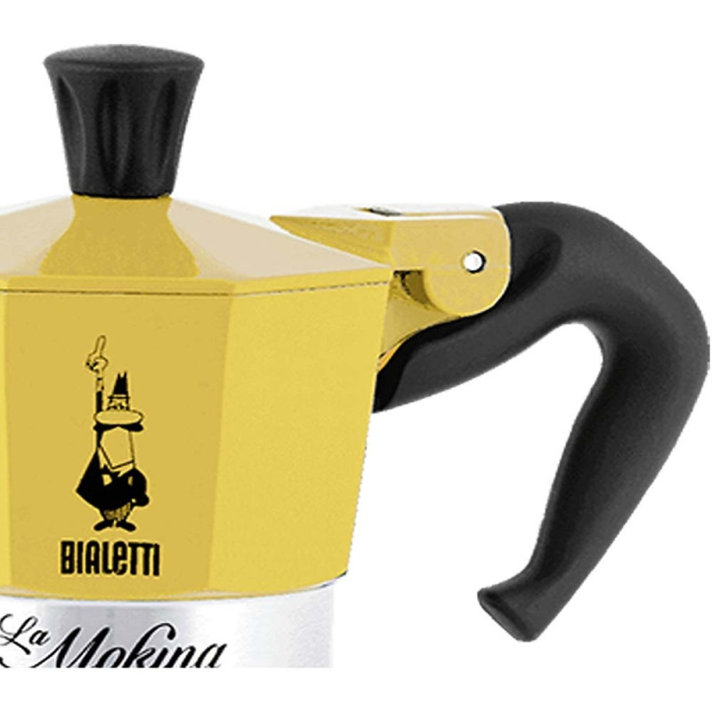 Moka Bialetti caffettiera la Mokina 1/2 mezza tazza 200gr caffè macinato  polvere guarnizione filtro di ricambio giallo marocco