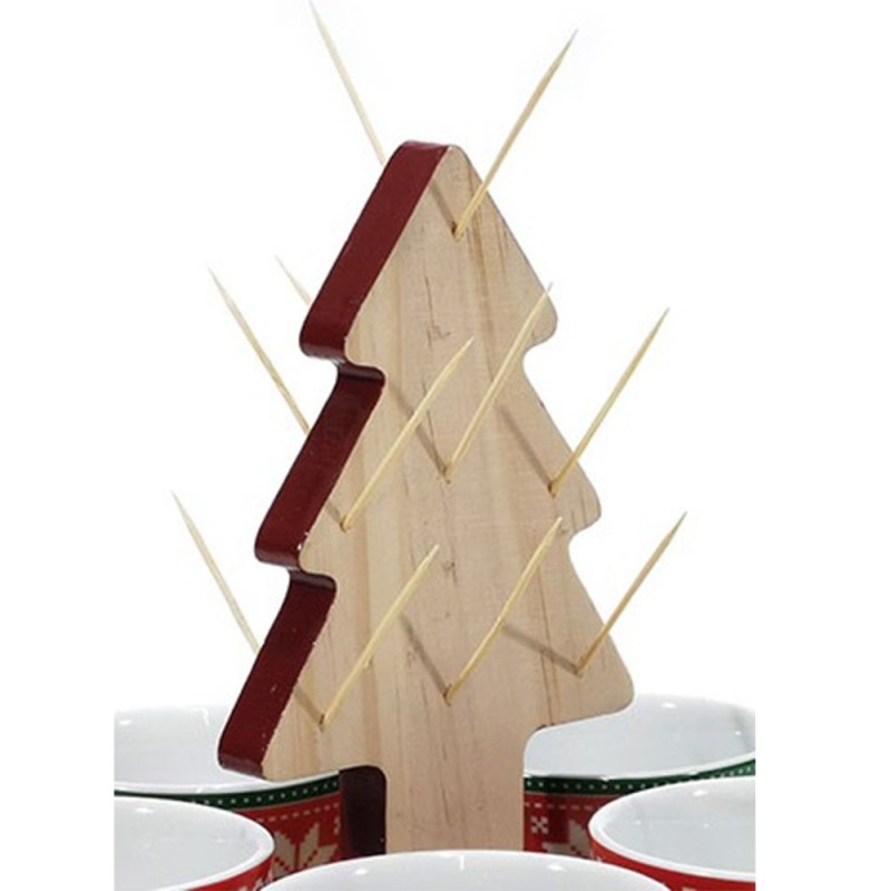 Antipastiera 5 ciotole scomparti a servire decorazioni albero di natale in  legno antipasto aperitivo tavola cucina idea regalo