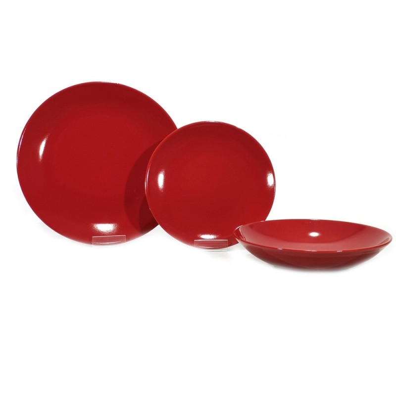 Servizio di piatti tavola rossa di natale per 6 persone 18pz decorazioni  addobbi casa idea regalo in porcellana