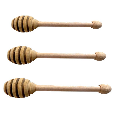 Issimober 4 Cucchiai Per Miele, 14 Cm, In Legno, 15 Cm, Per Miele E Sciroppo, Per Miele E Miele (2 + 2, Marrone