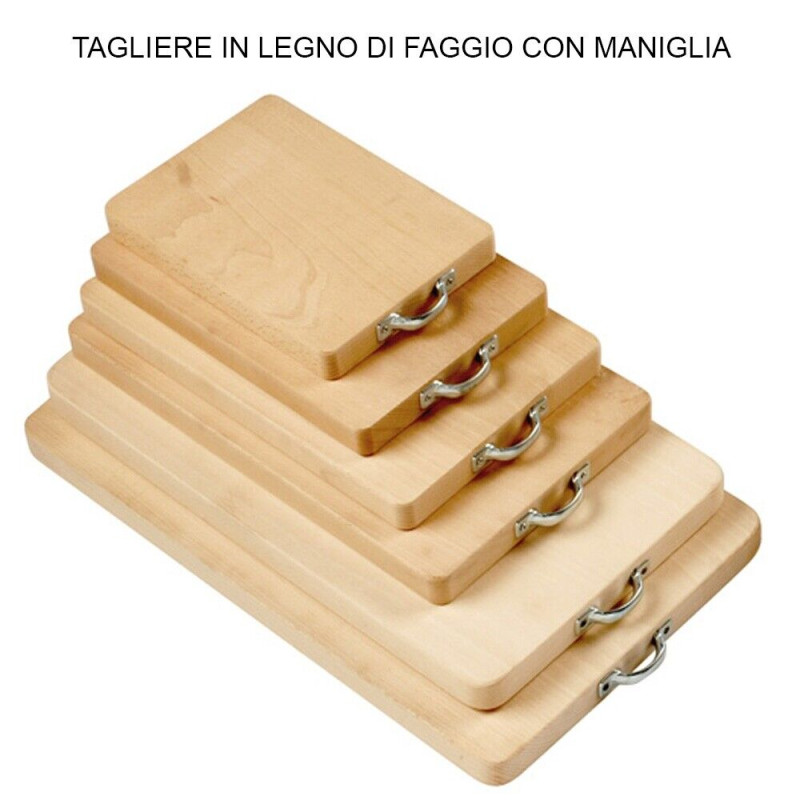 Tagliere professionale in legno con maniglia originale Made in Italy per  casa cucina ristorante