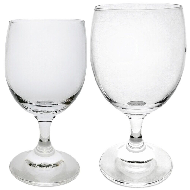 Calice con piede bicchiere in vetro per acqua vino da tavola 6 pezzi  particolari ed eleganti ottima idea regalo