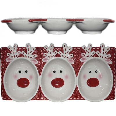 Centro tavola antipastiera aperitivo di natale rosso bianco decorazioni  addobbi natalizi ornamento idea regalo set da 2