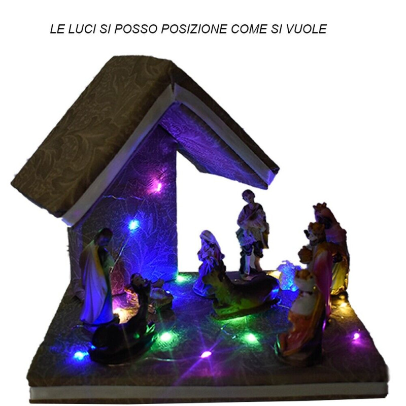 Set 10 pezzi utensili cucina legno presepe 8 cm