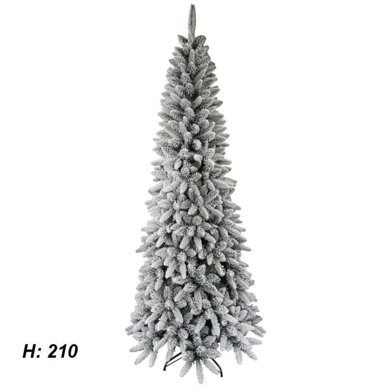 Albero di Natale Artificiale Innevato Slim Maiella 210 cm