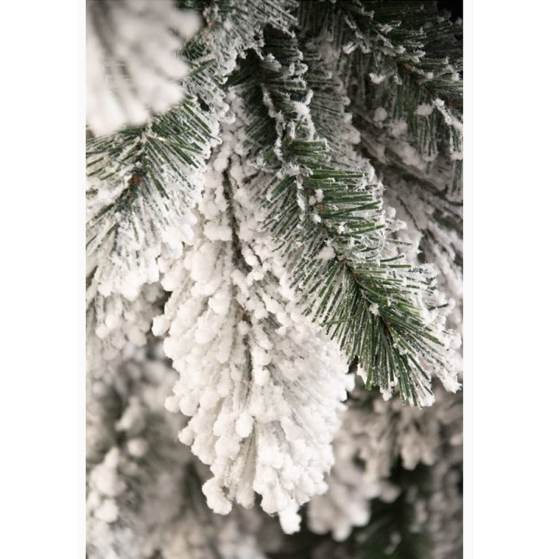 Albero di natale verde innevato bianco cm180 con 502 cime slim