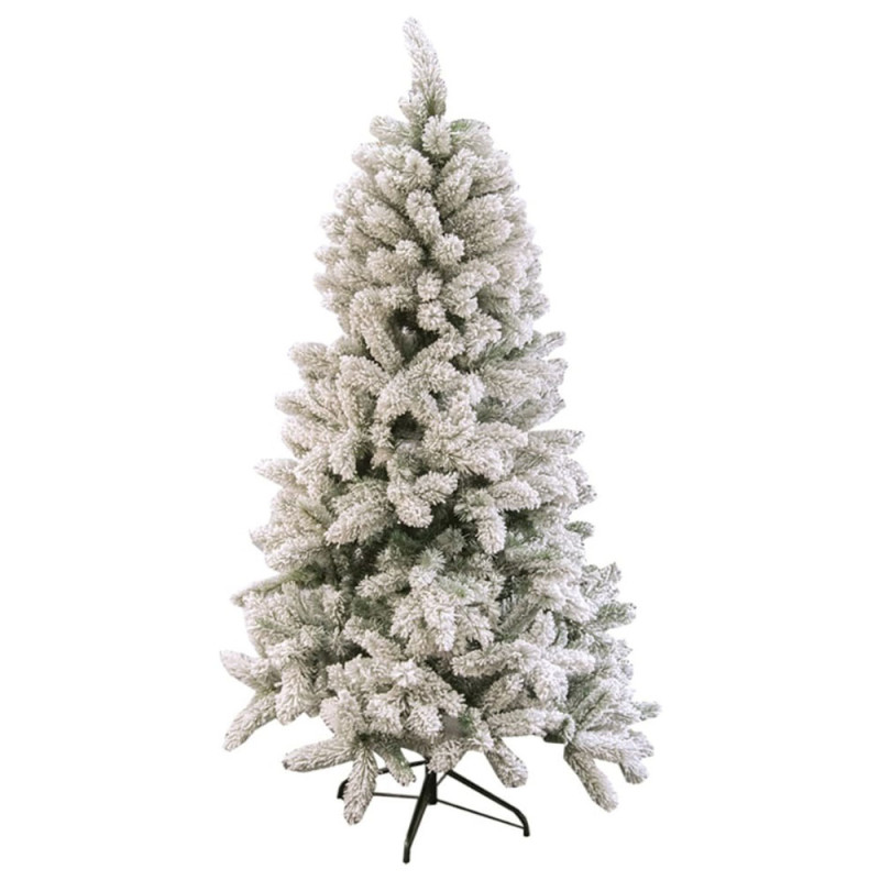 Albero di natale verde innevato bianco cm 210 con 545 cime slim salvaspazio  folto pieno come in foto bellissimo