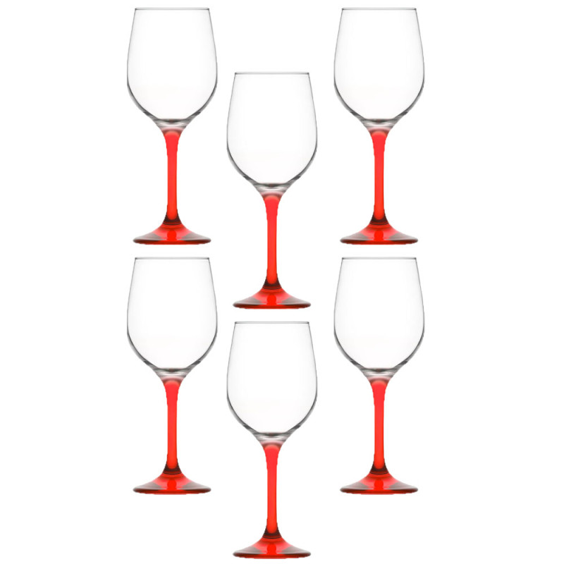 6 Calice in vetro rosso vino per la tavola natalizia eleganti ottima idea regalo  per natale cc 395