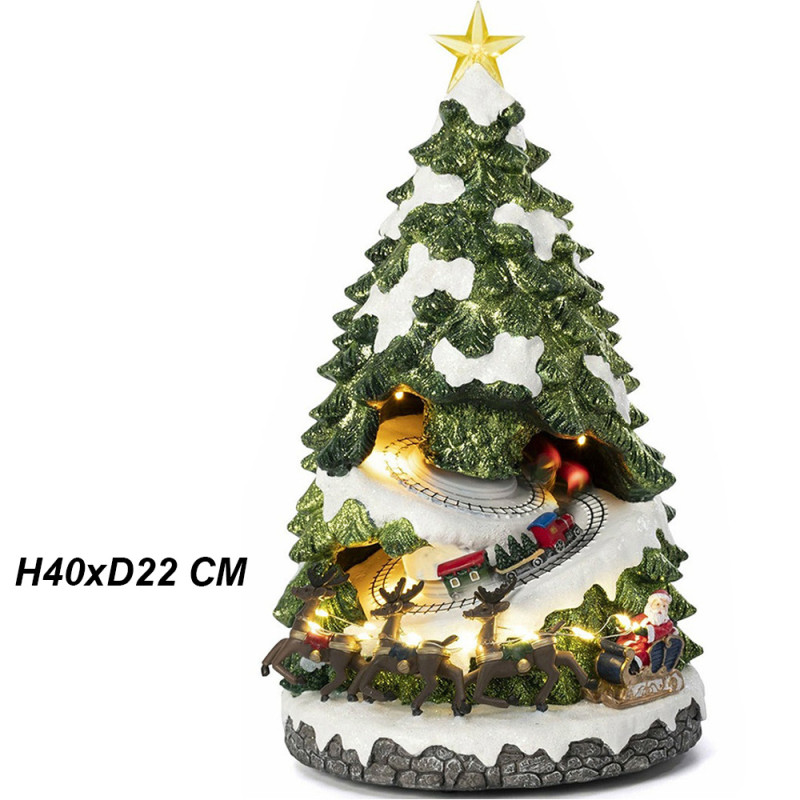 Albero di Natale luminoso bianco caldo con 90 LED 87 cm IP44 da interno/ esterno