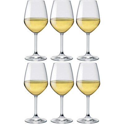 Set 6 calici con piede degustazione vino bianco Bicchieri Divino Cl 44  bormioli tavola elegante occasioni speciali regalo