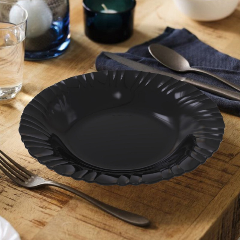 Servizio di piatti neri per 6 persone 18 pezzi da Tavola in Cucina  infrangibile