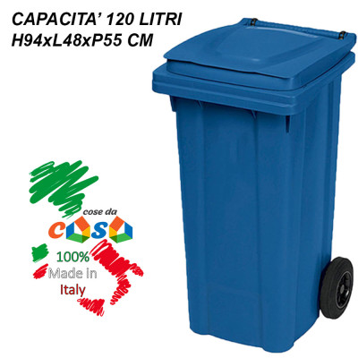 Pattumiera contenitori bidoni Raccolta Differenziata Set 4Pz pub bar  ristoranti casa giardino 80 litri carrellati con ruote