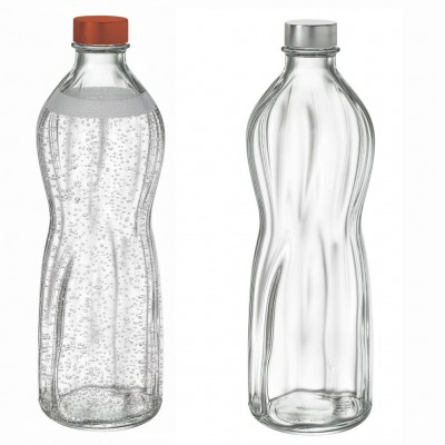 Set 2 Bottiglie in Vetro da...