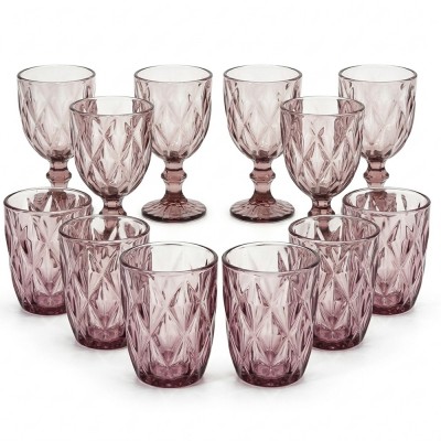 Set 12 Bicchieri Rosa...