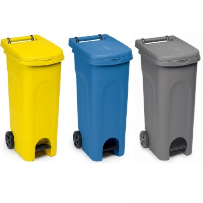 3 Bidoni 80 Litri giallo...