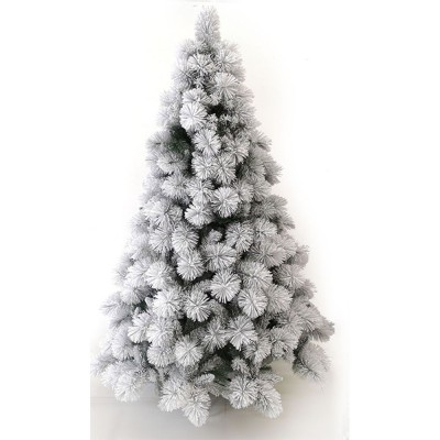 Albero di natale bianco innevato artificiale cm 180 ignifugo folto e  realistico