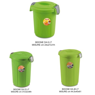 Tris Pattumiera per raccolta differenziata rifiuti bidoni spazzatura  contenitori 40lt fermasacco interno esterno con ruote